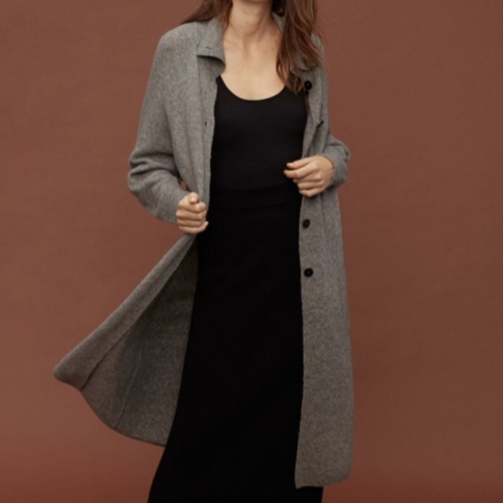 Aritzia Babaton Charcoal Longline Cardigan Size M